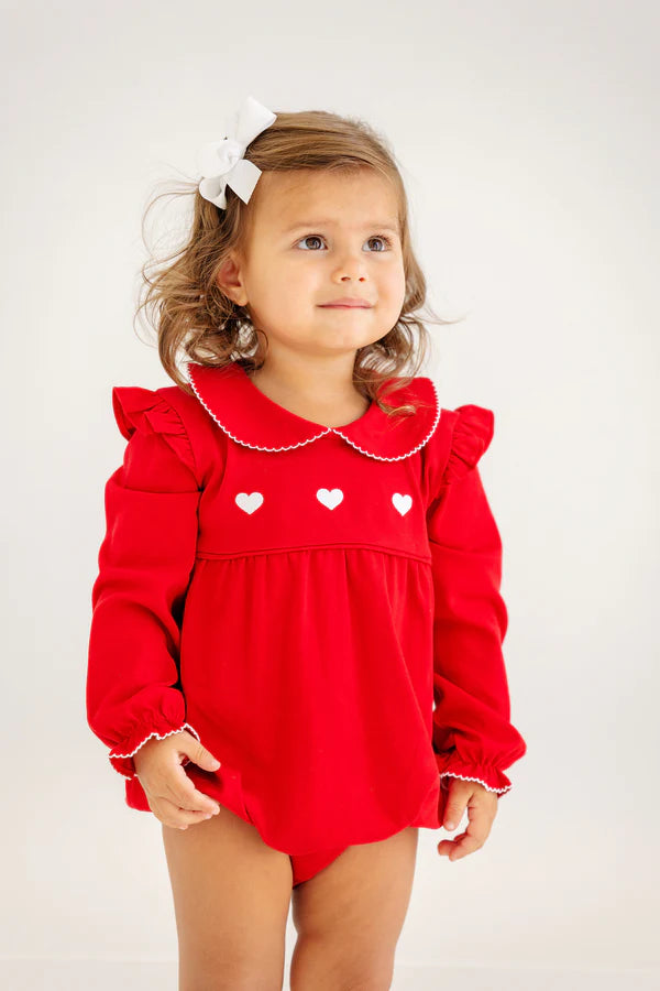 Long Sleeve Biltmore Bubble | Richmond Red with Worth Avenue White Hearts