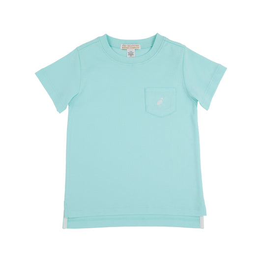 Carter Crewneck - Pocket | Edisto Egg Blue with Worth Avenue White
