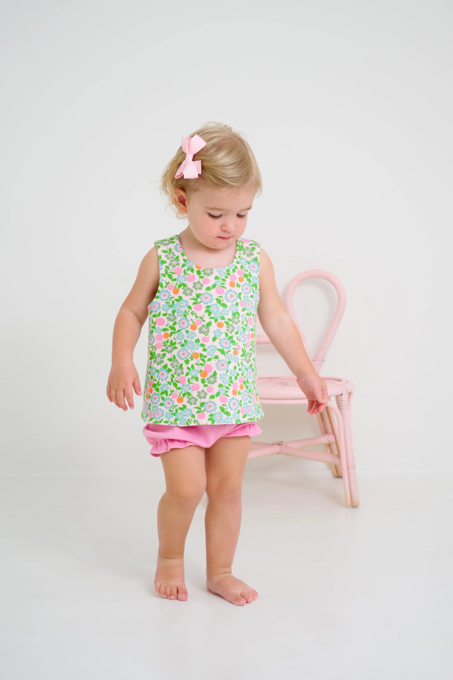 Bettye Bloomer Set - Pima | Natchez & Nectarines with Hamptons Hot Pink