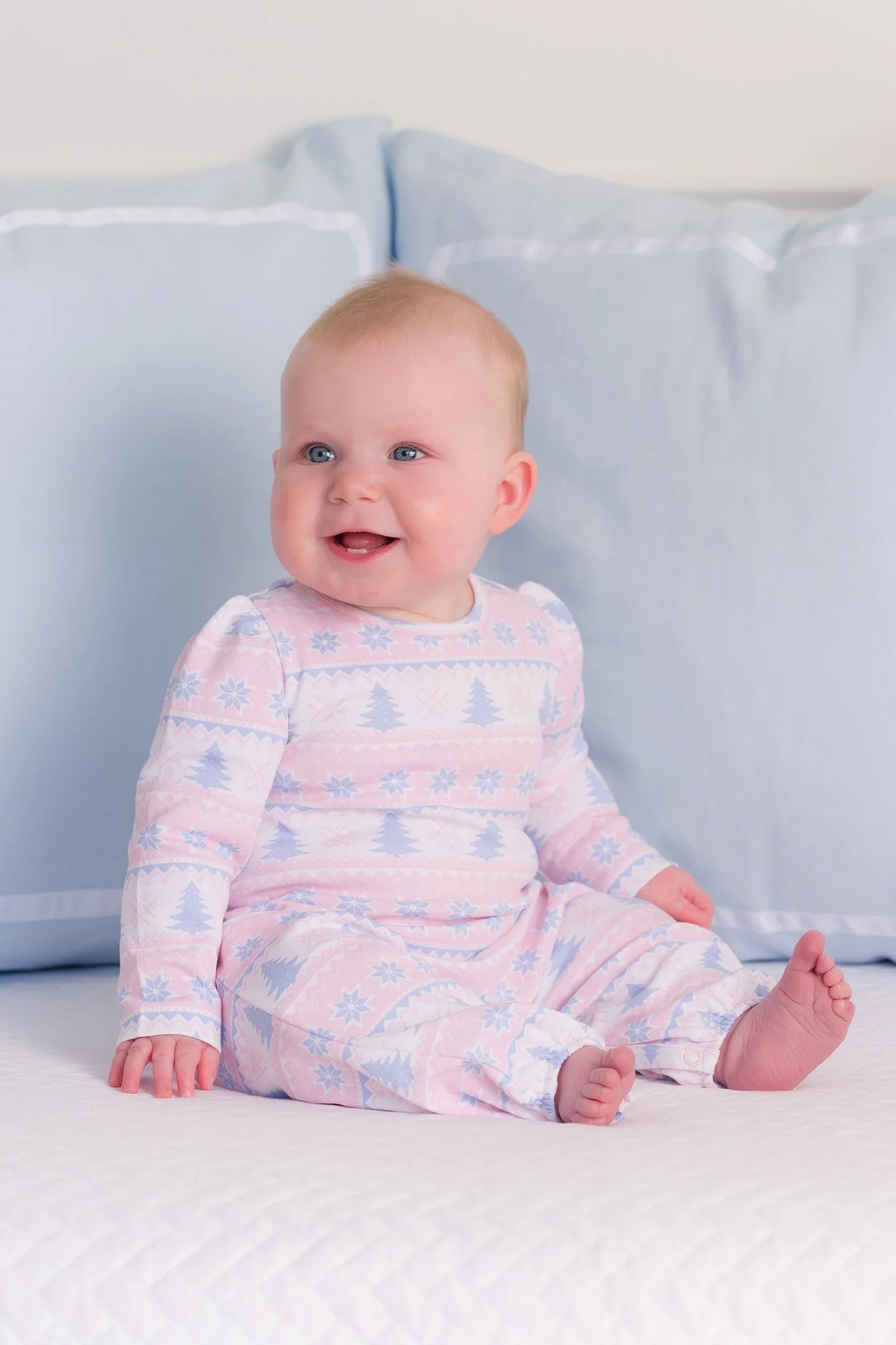 Long Sleeve Penny's Playsuit | Fairisle Flurries (Pink)