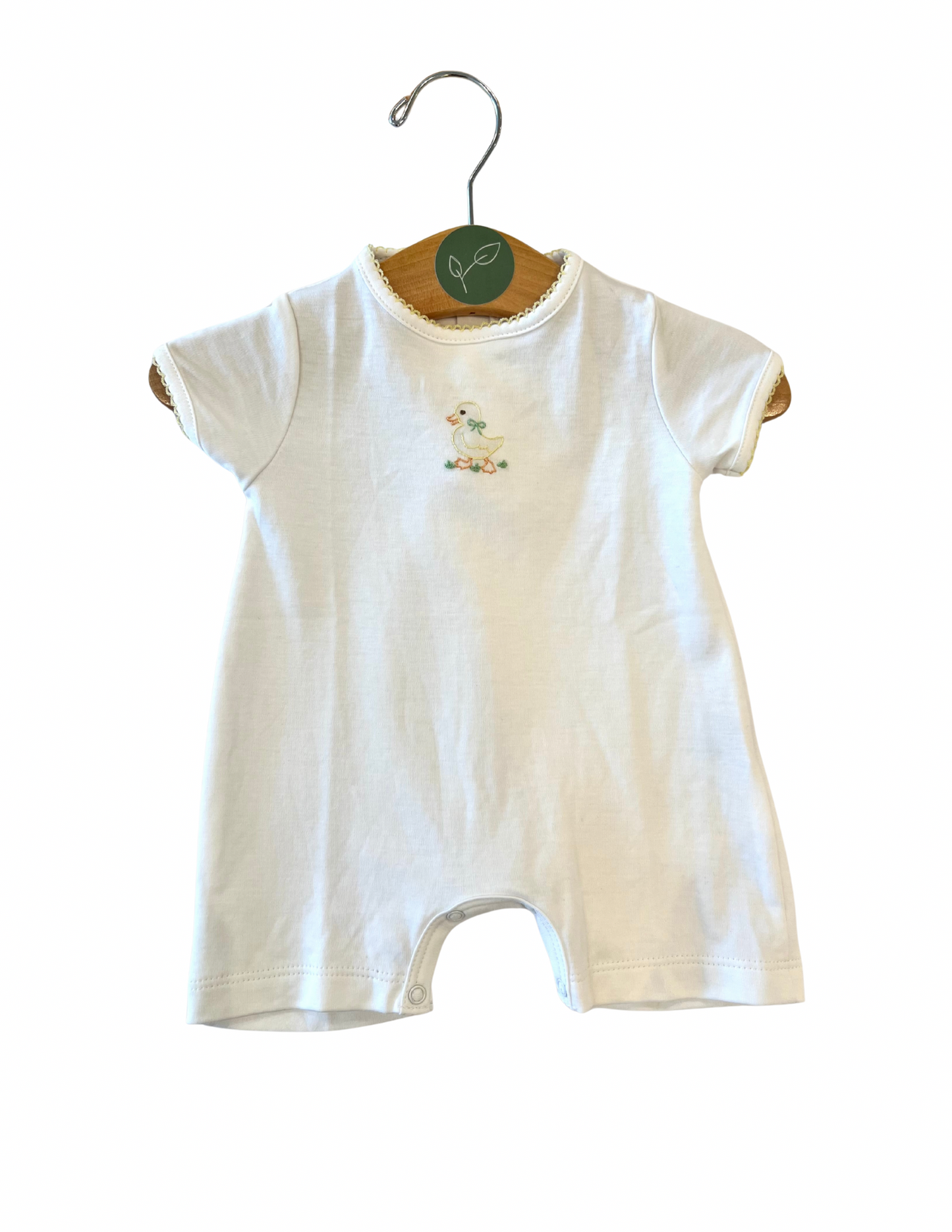 Little Quacker Embroidered Playsuit | Yellow
