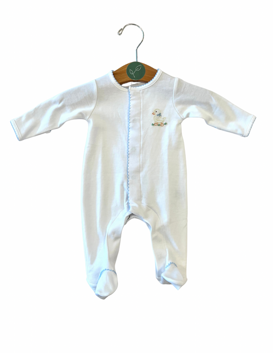 Little Quacker Embroidered Footie | Blue
