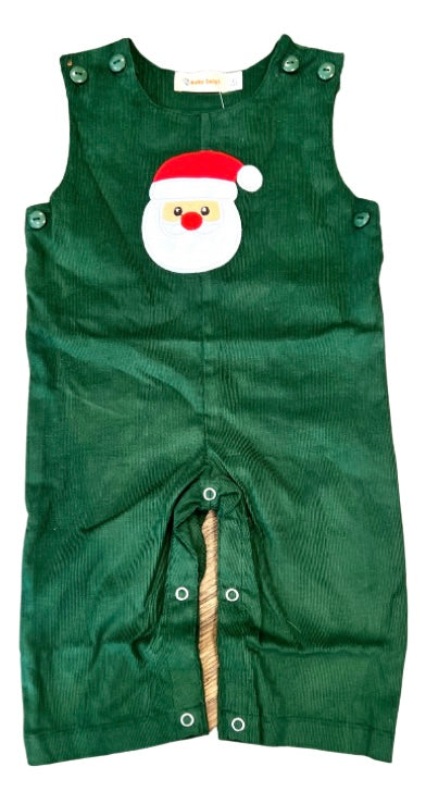 Santa Corduroy Overall Romper