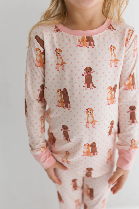 Pink Pup Friends Two Piece Set