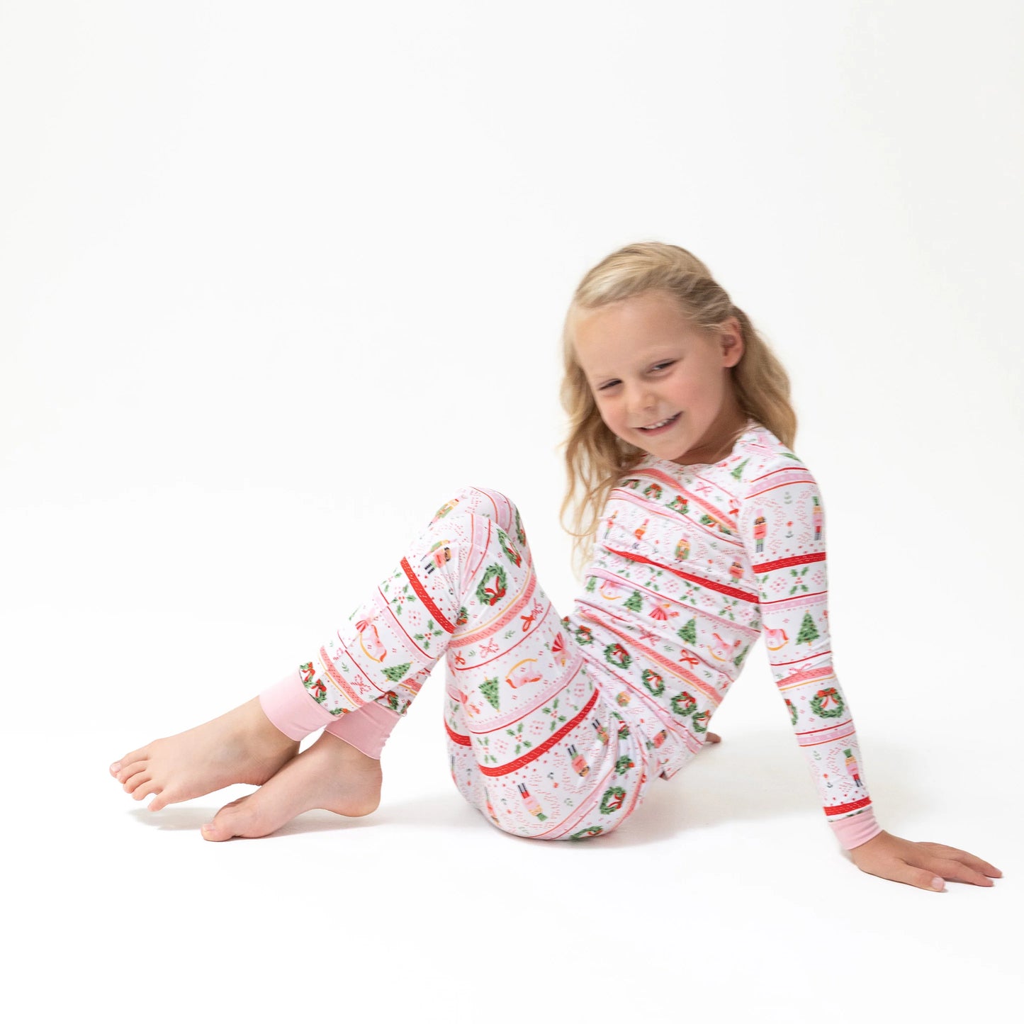 Loungewear Long Sleeve Set | Sugar Plum Fairy Pink Nutcracker Fair Isle