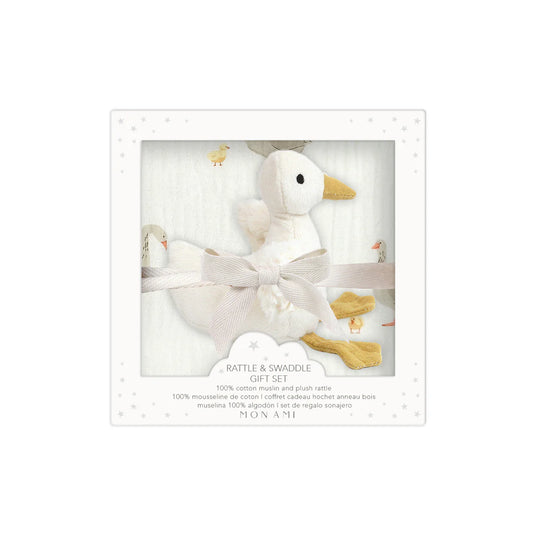 'Mother Goose' Swaddle & Rattle Gift Set