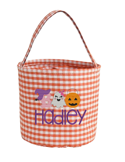 Customized Embroidered Halloween Basket