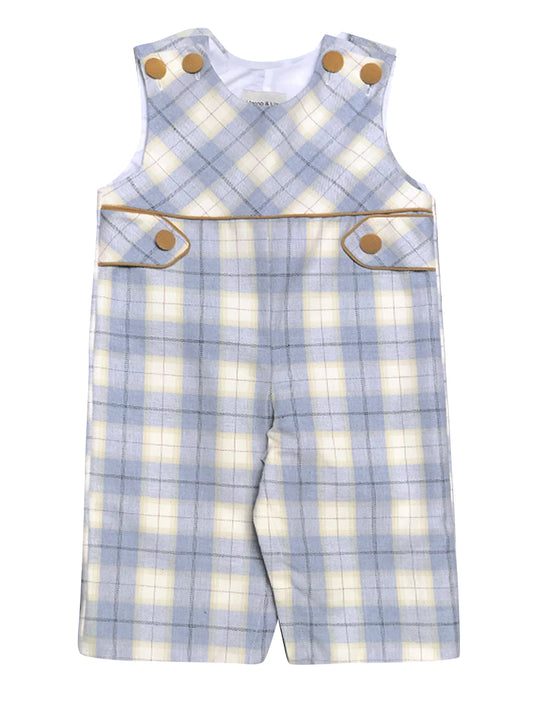 Leo Viella Plaid Long Boy's Overall