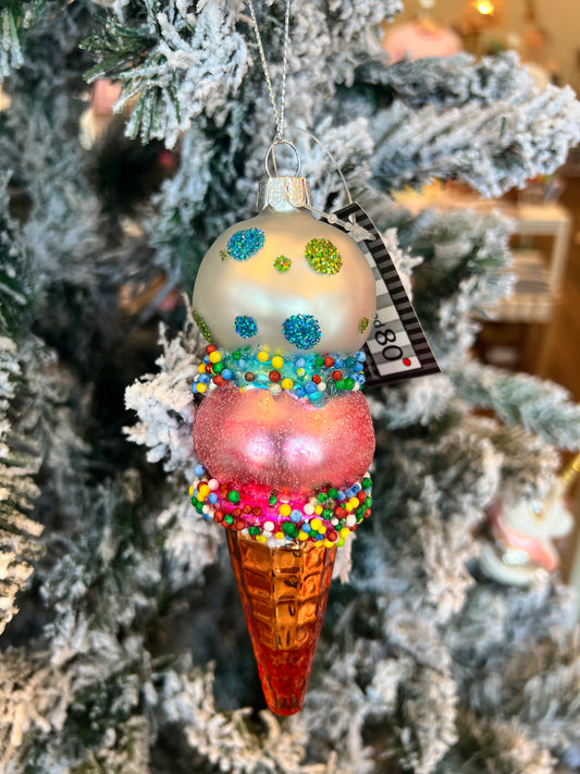 Glitter Ice Cream Ornament