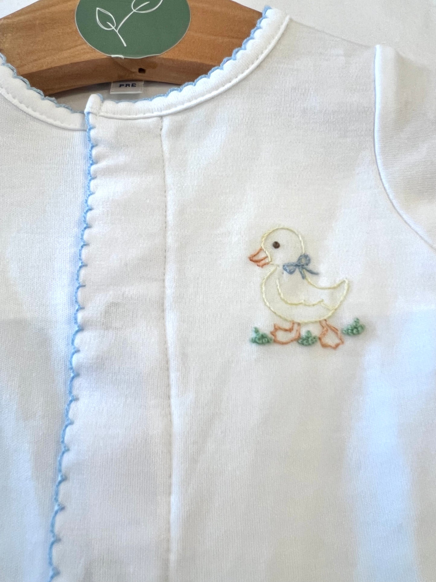 Little Quacker Embroidered Footie | Blue