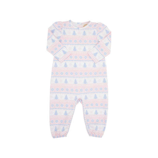 Long Sleeve Penny's Playsuit | Fairisle Flurries (Pink)