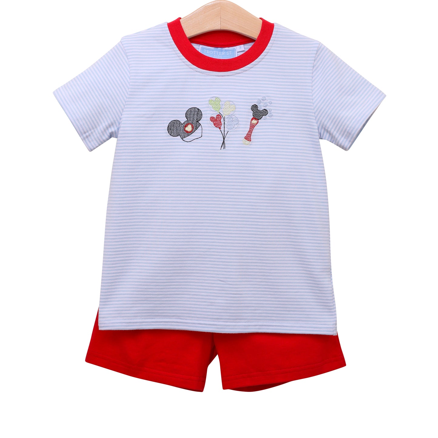 Mouse Embroidery Short Set
