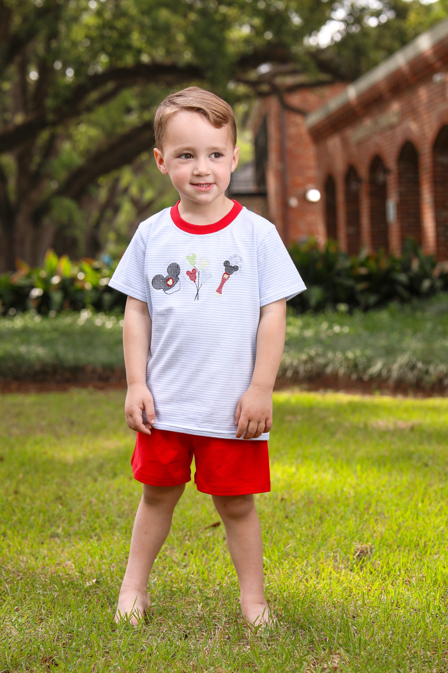 Mouse Embroidery Short Set