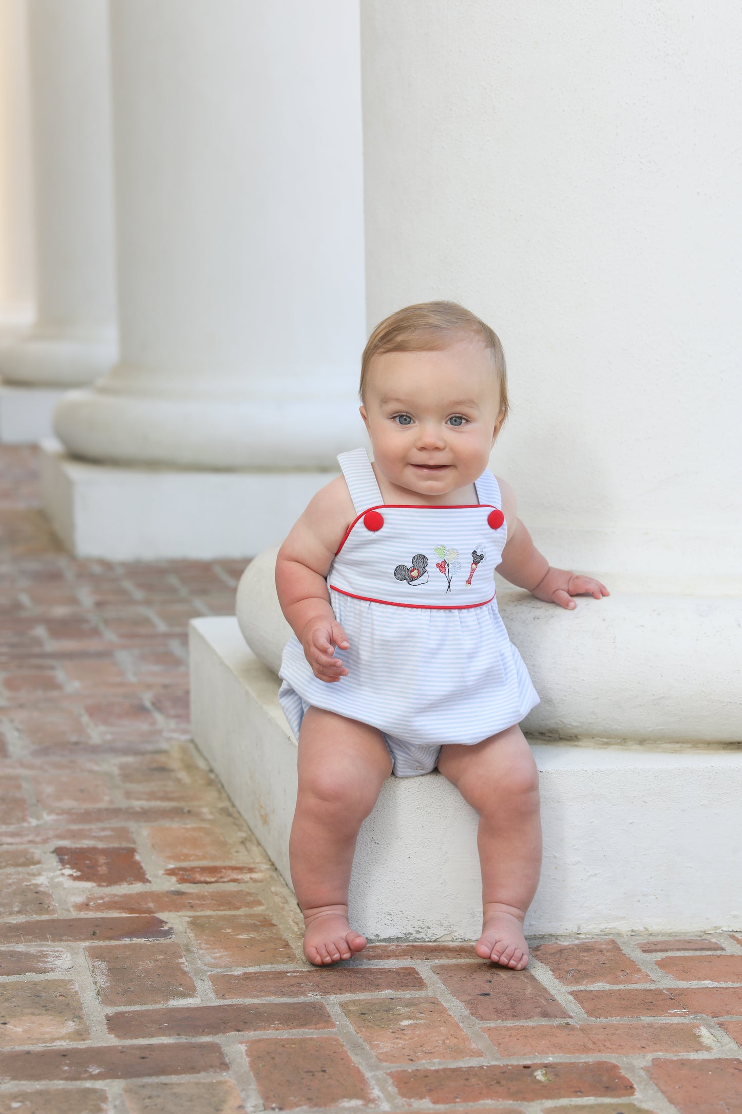 Mouse Embroidery Sunsuit