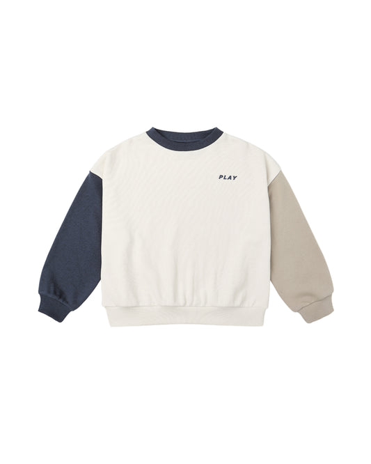 Relaxed Sweatshirt || Navy Color Block