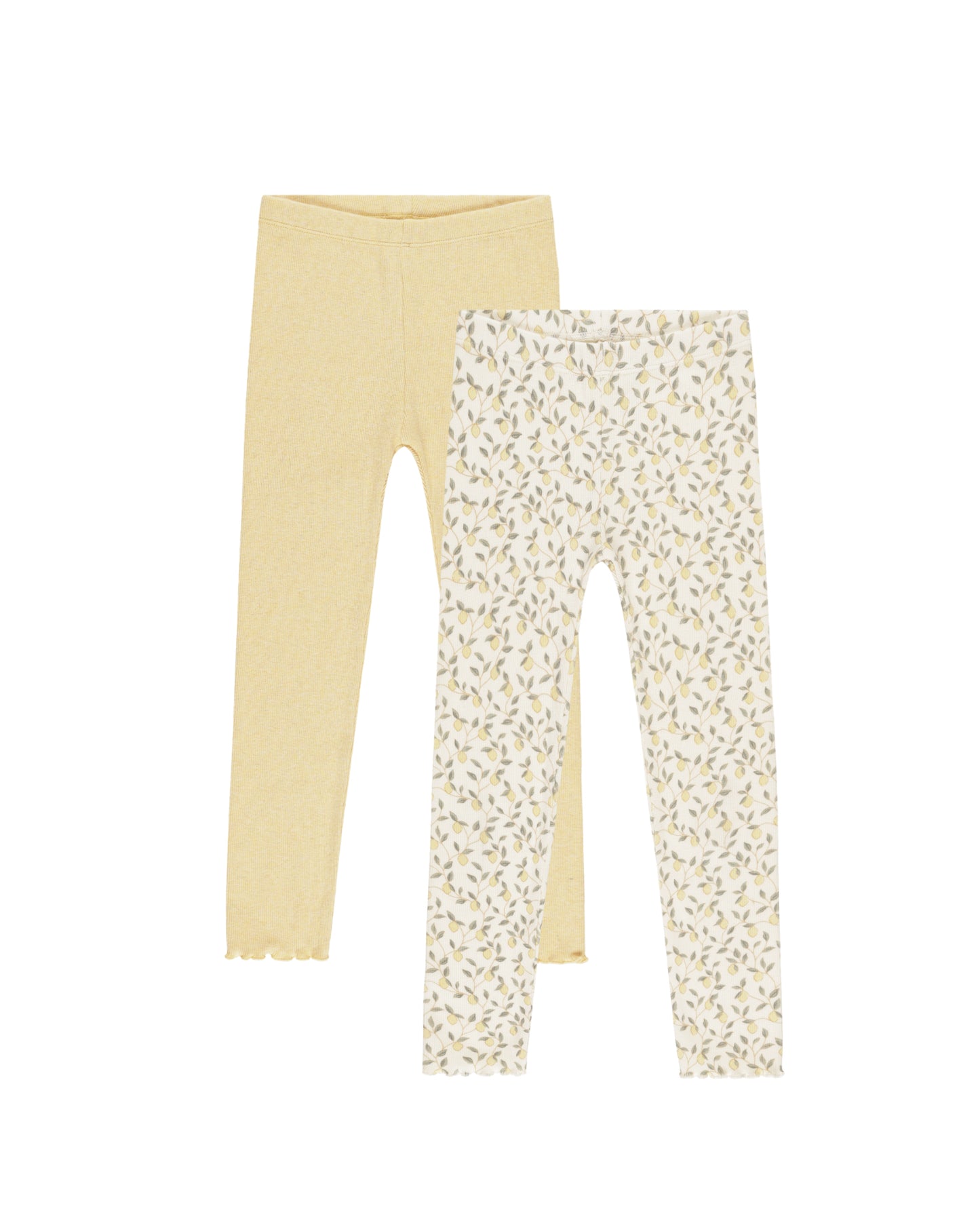 Ribbed Legging Set || Lemons, Yellow
