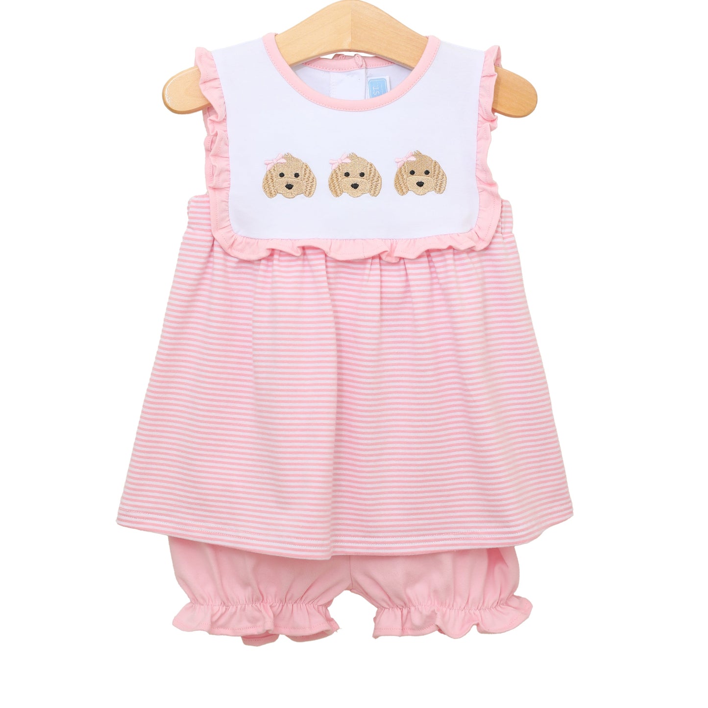 Puppy Trio Embroidery Bloomer Set
