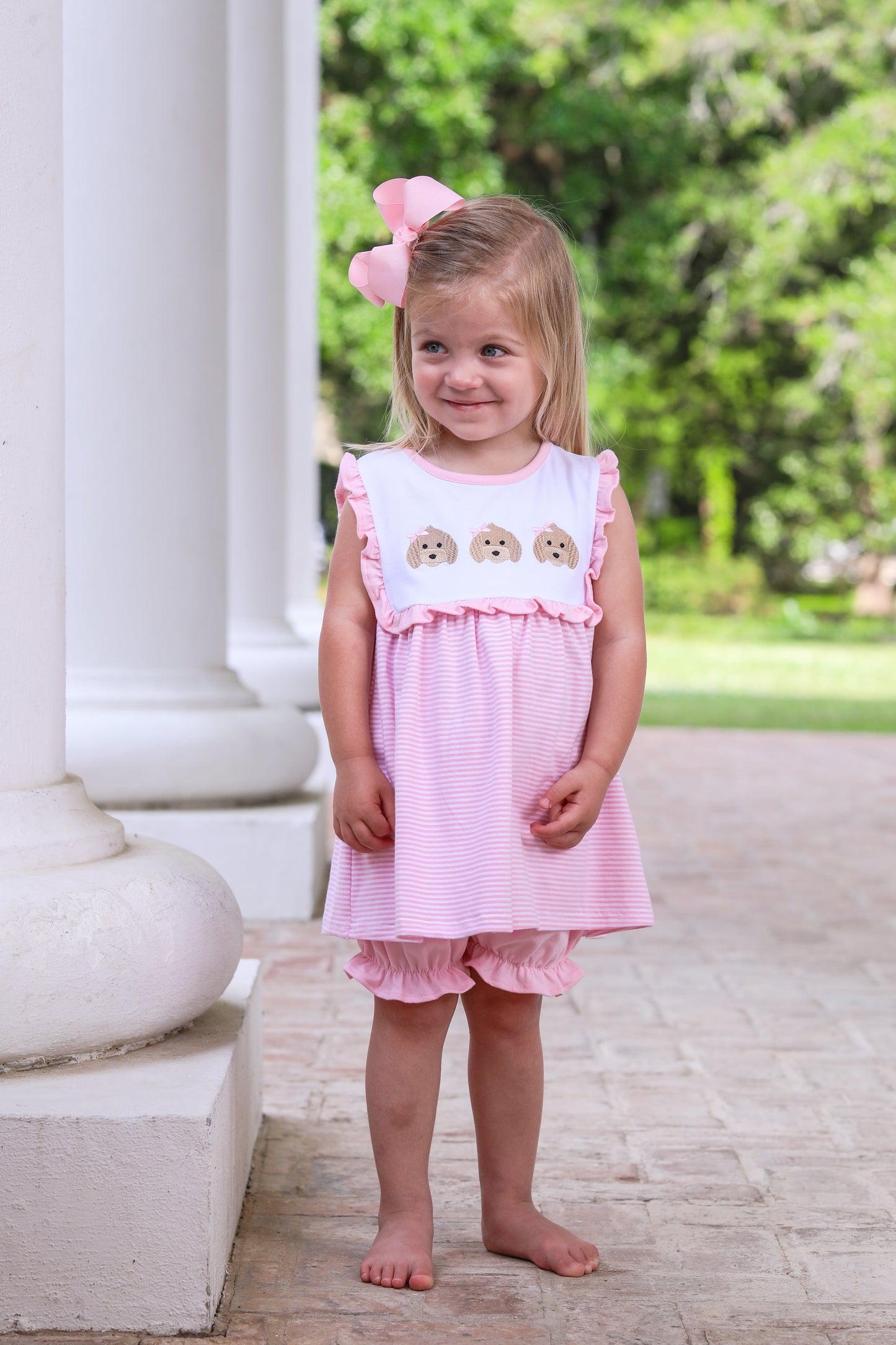 Puppy Trio Embroidery Bloomer Set