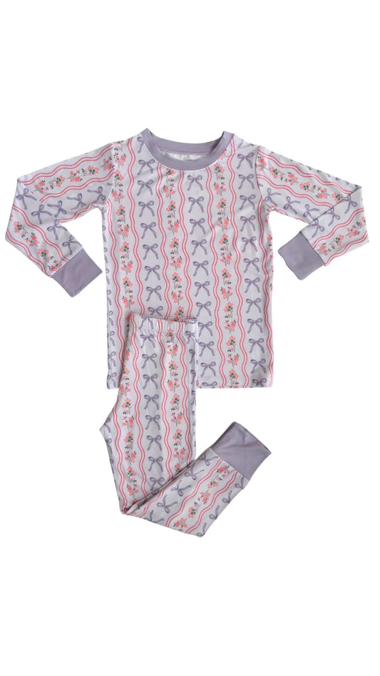 Purple Amelia Bow Two-Piece Set