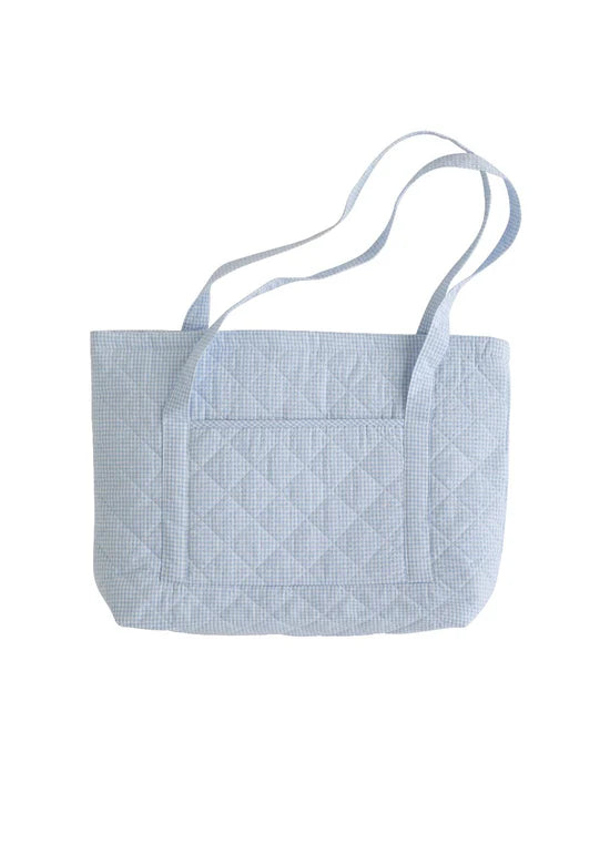 Quilted Luggage Set- Light Blue