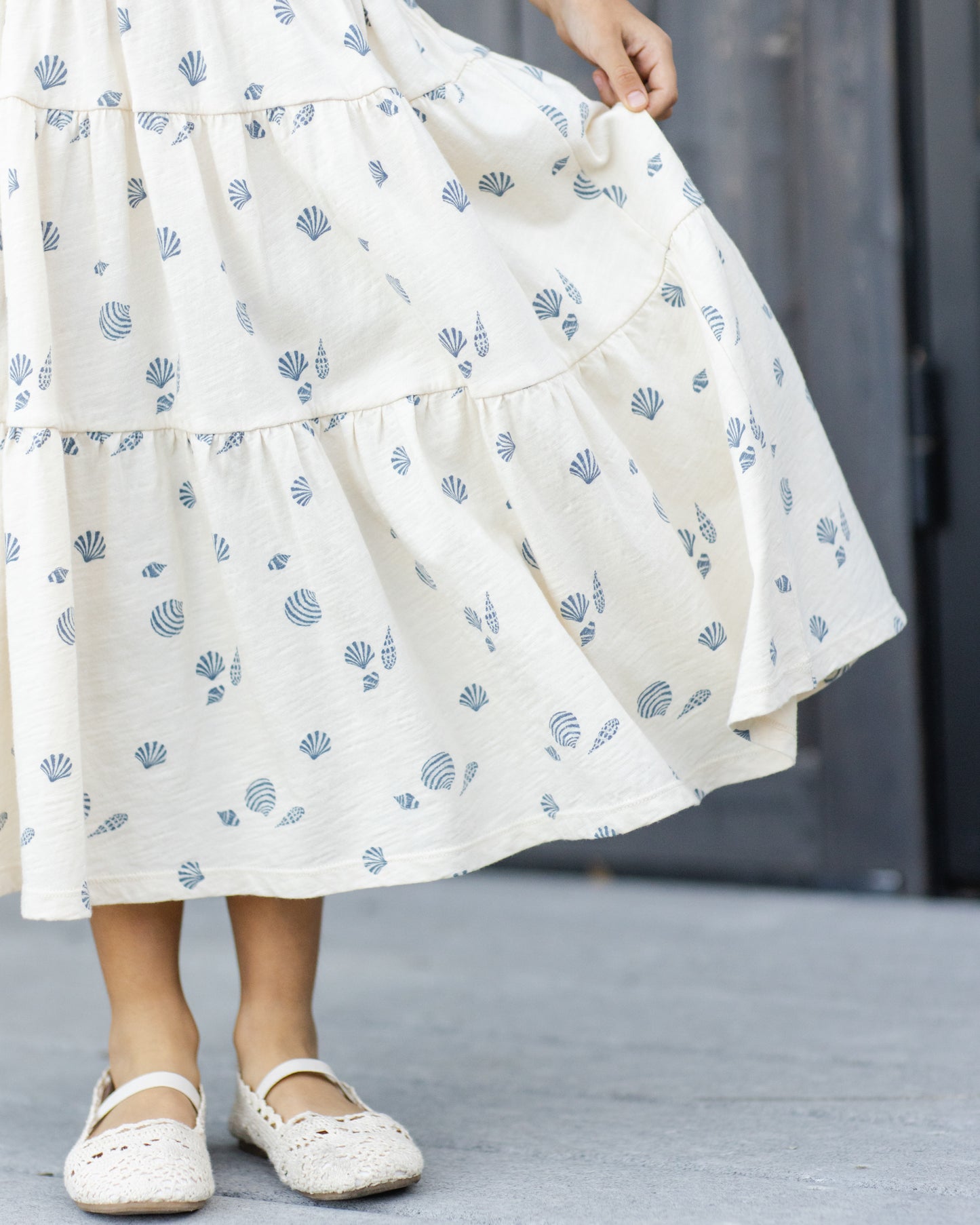 Tiered Midi Skirt || Seashells