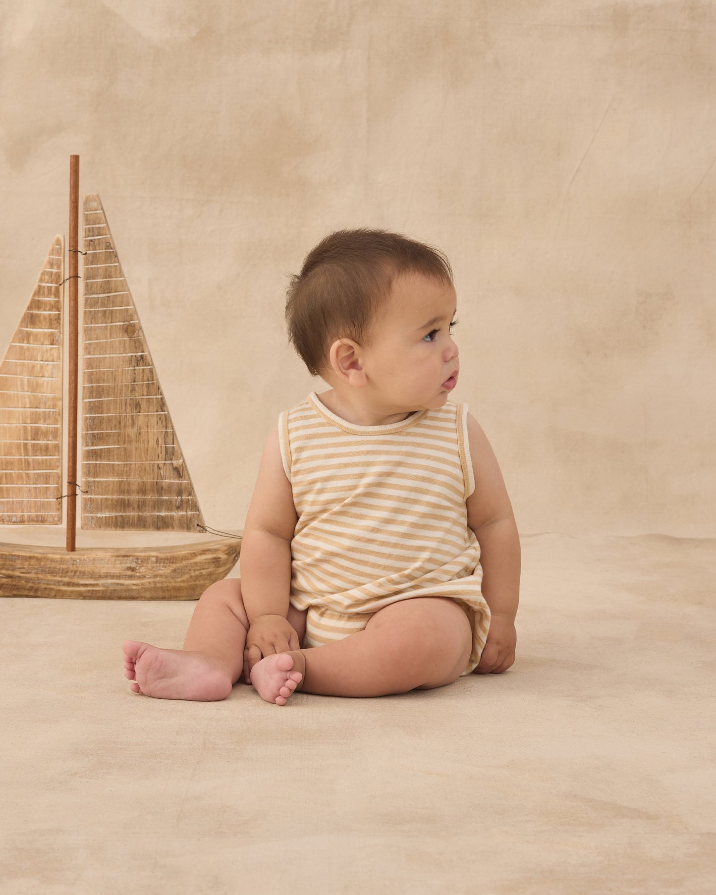 Bubble Onesie || Butterscotch Stripe
