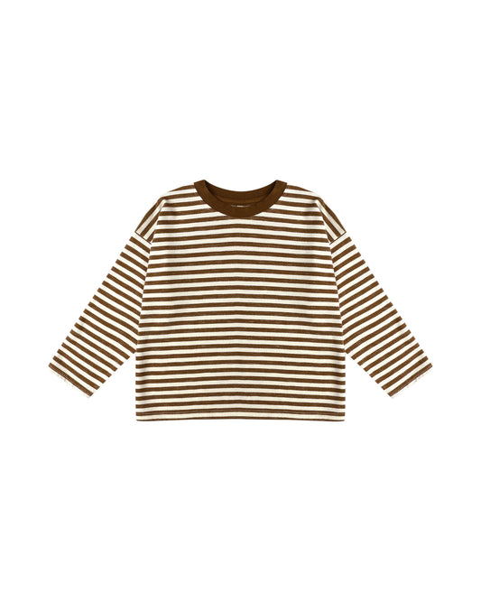 Camden Long Sleeve Tee || Brown Stripe