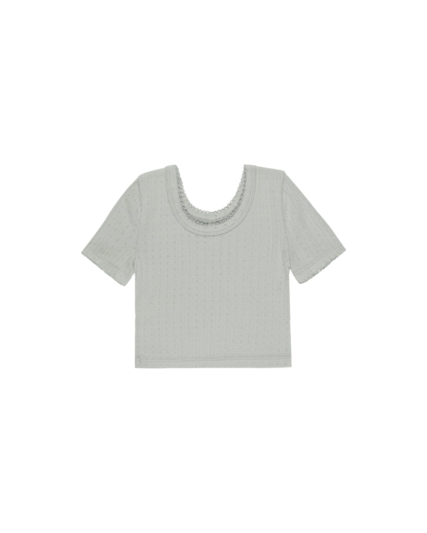 Pointelle Tee || Seafoam