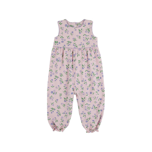 Sleeveless Rebecca Romper - Pima | Tuxedo Park Tulips with Lauderdale Lavender