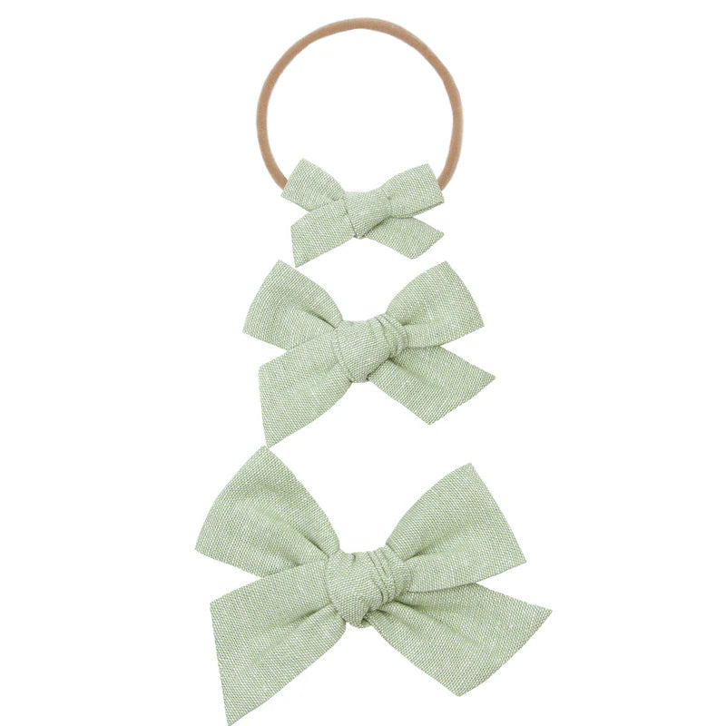 Linen Bow | Sage Headband
