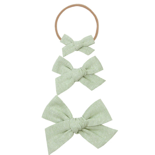 Linen Bow | Sage Headband
