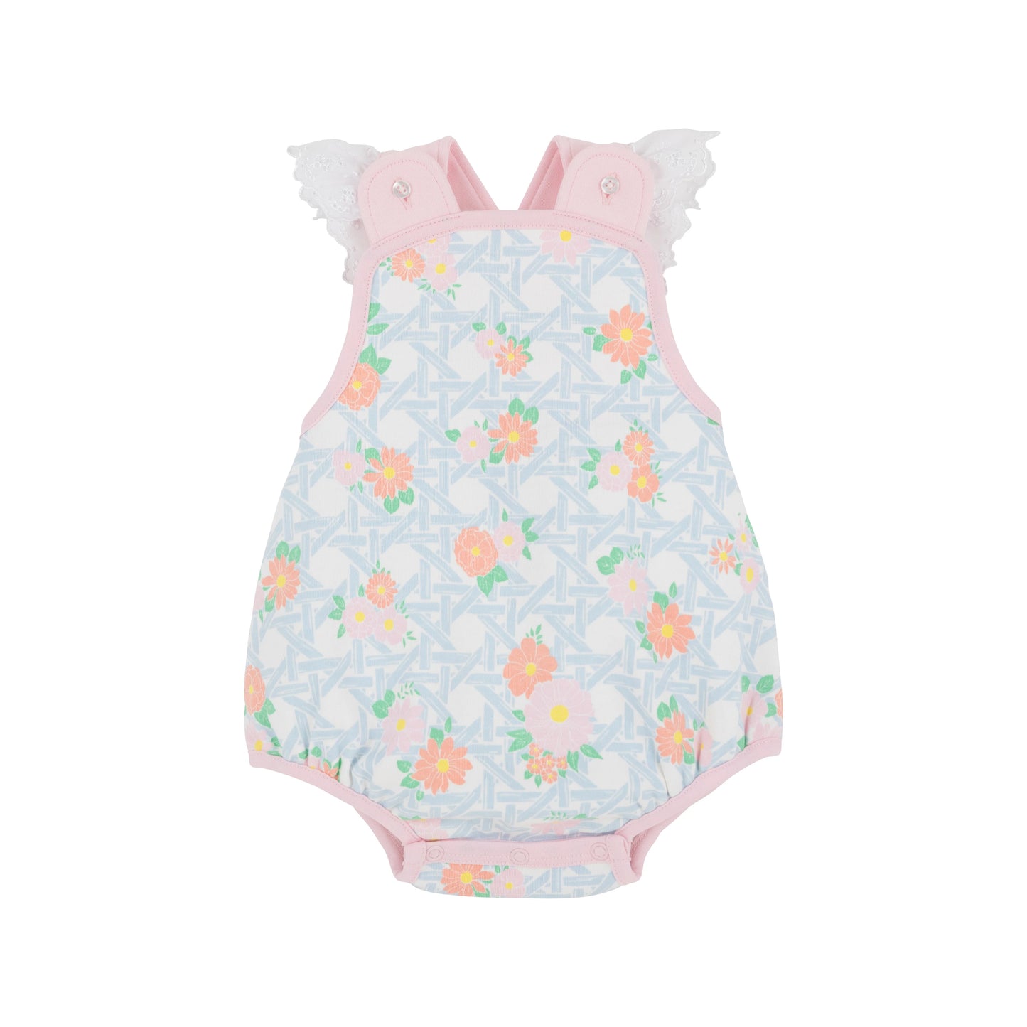 Saylor Sunsuit | Cayman Island Cane with Palm Beach Pink