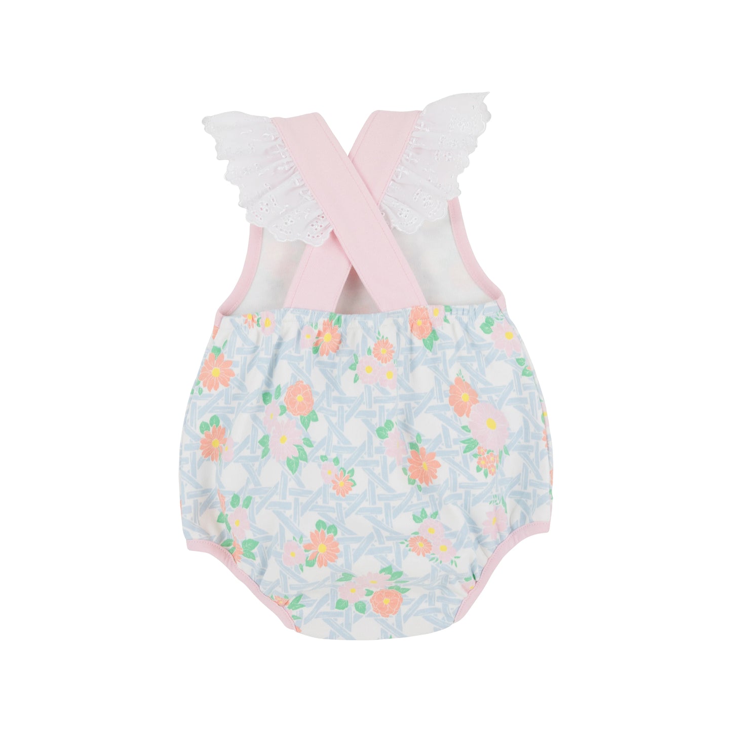 Saylor Sunsuit | Cayman Island Cane with Palm Beach Pink