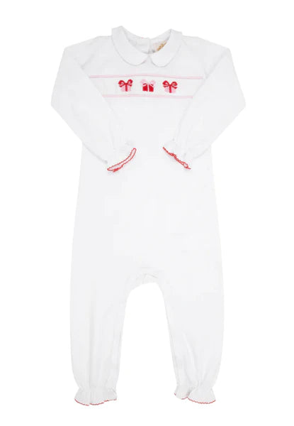 Rigsby Romper Ruffle White/Pink/Red Present