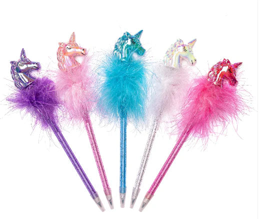 Iridescent Unicorn Fluffy Pens
