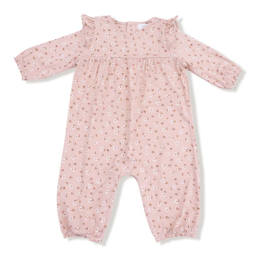 Ruffle Sleeve Romper | Carrie Floral Pink