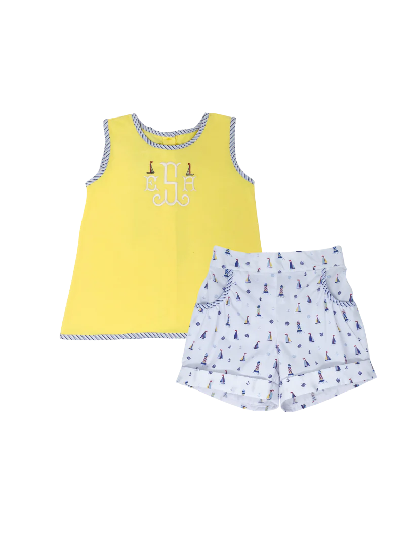 Lucy Short Set | Nautical Yellow