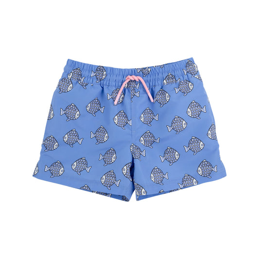 Tortola Swim Trunks | Little Fishes with Nantucket Navy Stork