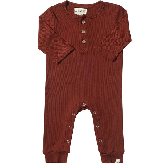 Mason Ribbed Romper | Rust