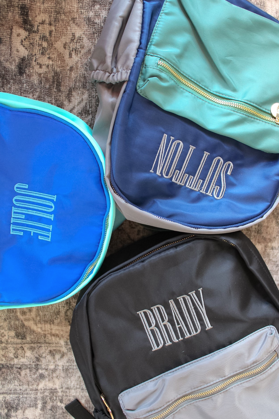 Green, Navy & Green Colorblock Backpack: Standard