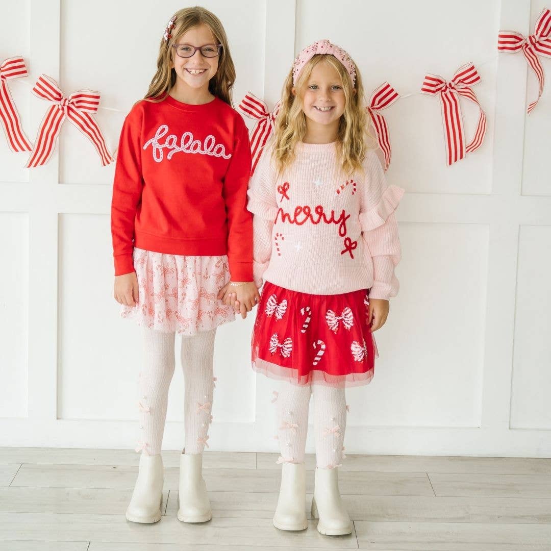 Girls Coquette Merry Christmas Knit Sweater