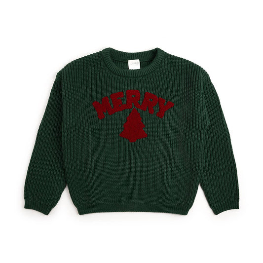 Merry Patch Christmas Knit Sweater