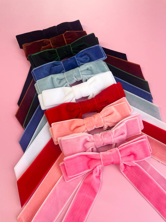 Velvet Ribbon Hair Bow Clip
