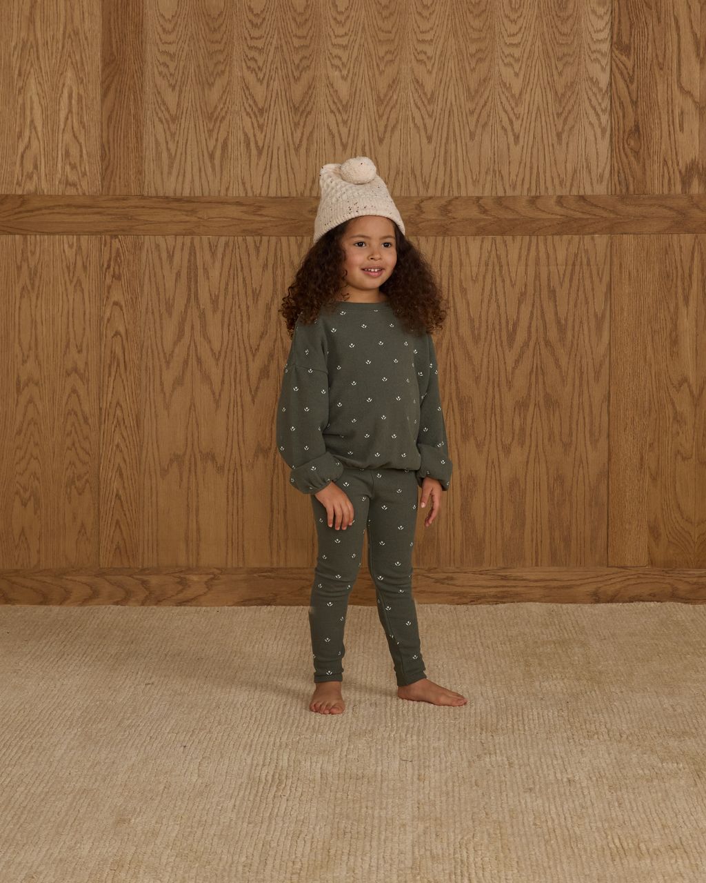 Spongey Knit Set || Evergreen Ditsy