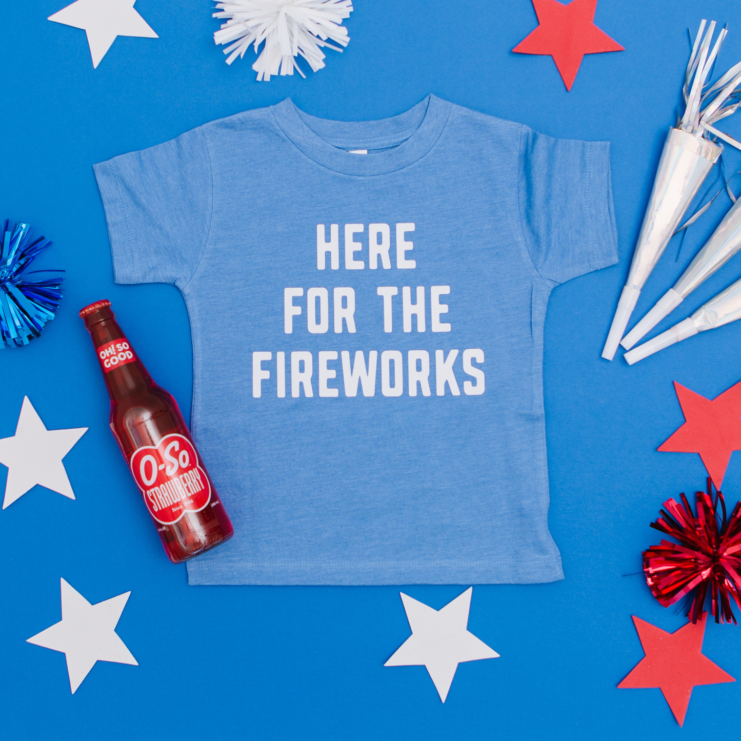 Here for the Fireworks Shirt | White & Blue