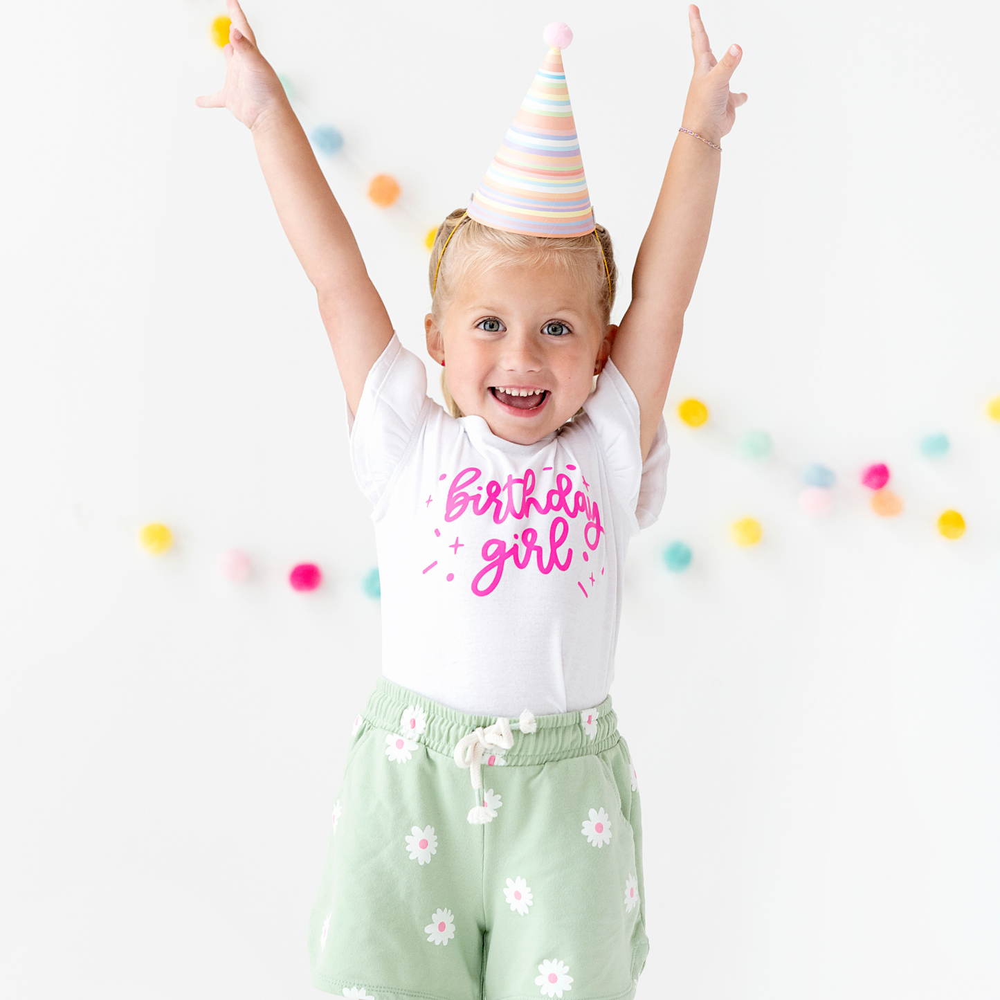 Birthday Girl Ruffled Top | White