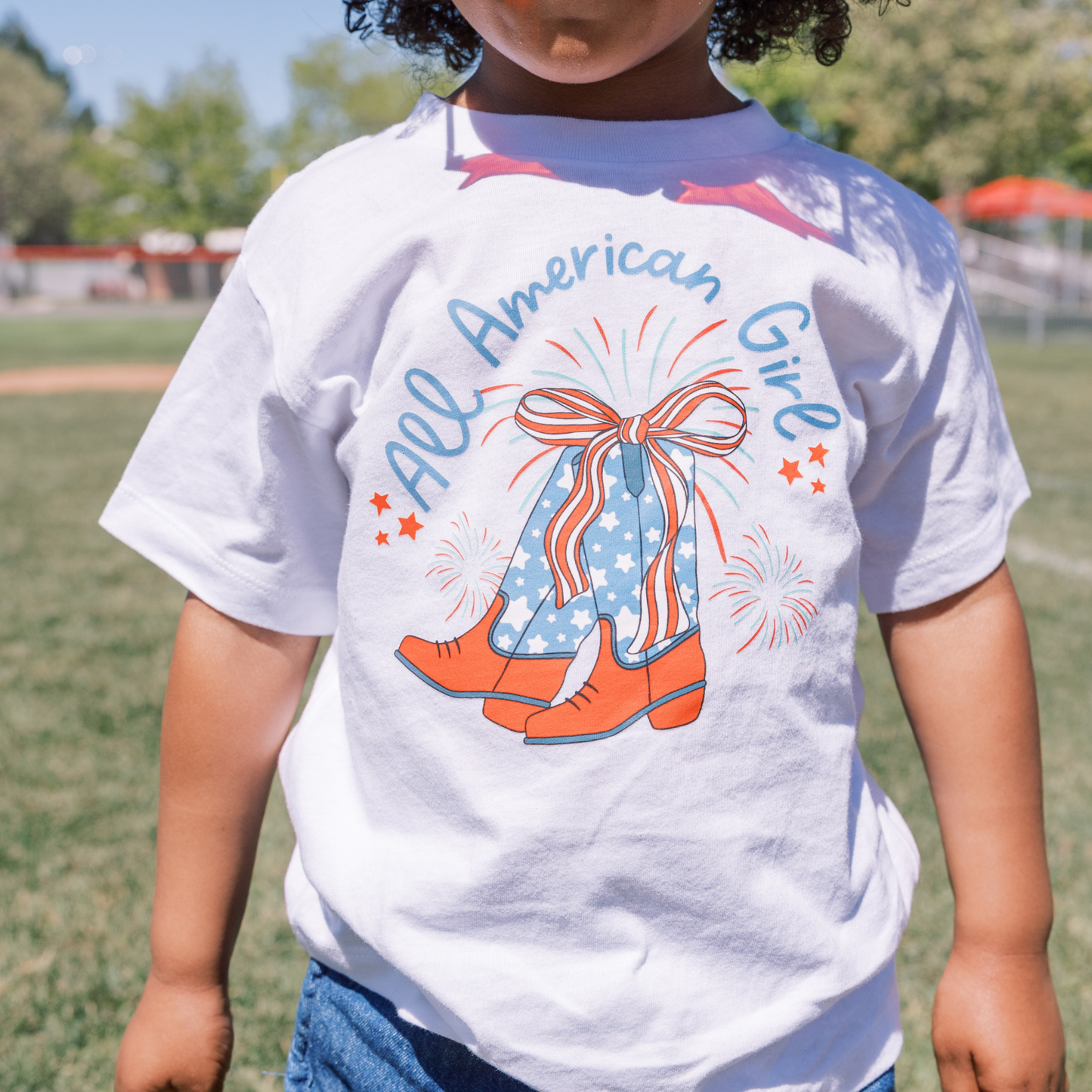 All American Girl Cowboy Boots Shirt | Ice Blue