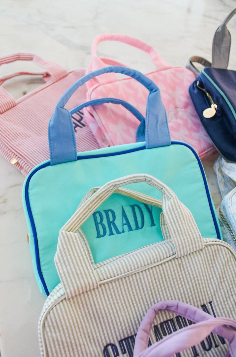 Insulated Lunchboxes: Green, Navy, Grey Colorblock