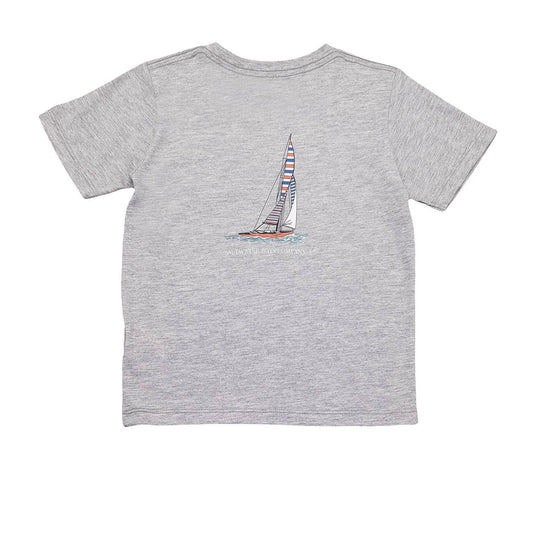 Boys Sailboat SS Graphic Tee | Grey Heather