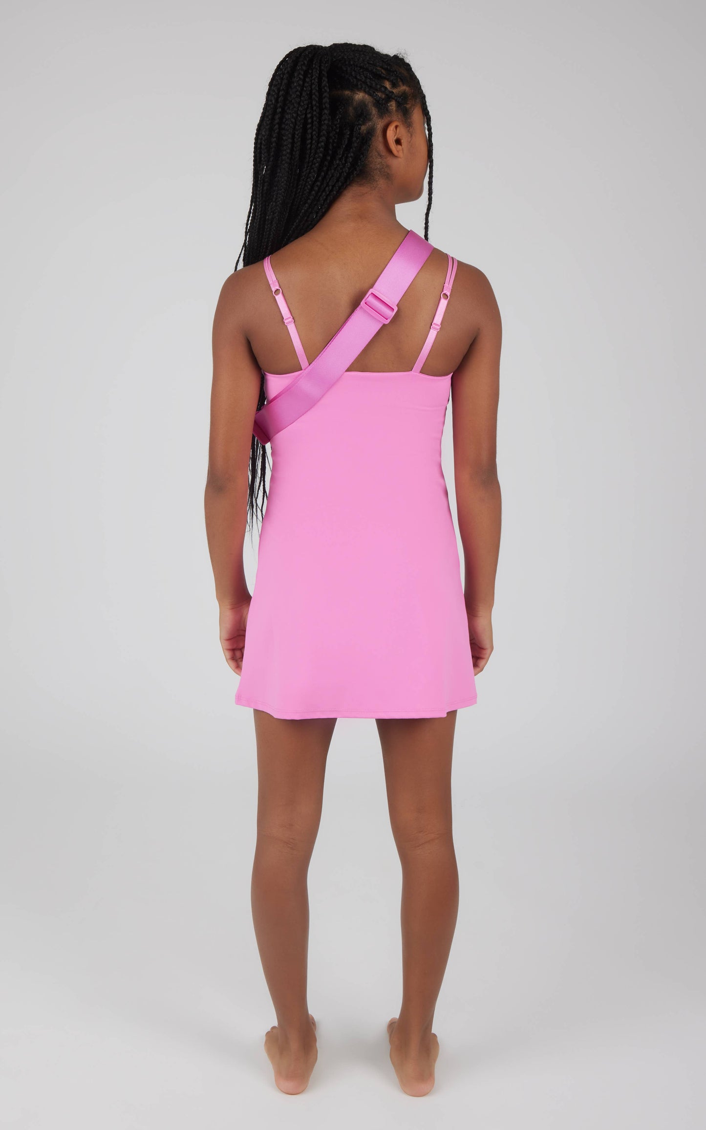 Girls Lux Tennis Dress and Fanny Bag Set: Super Pink/Loving Leopard